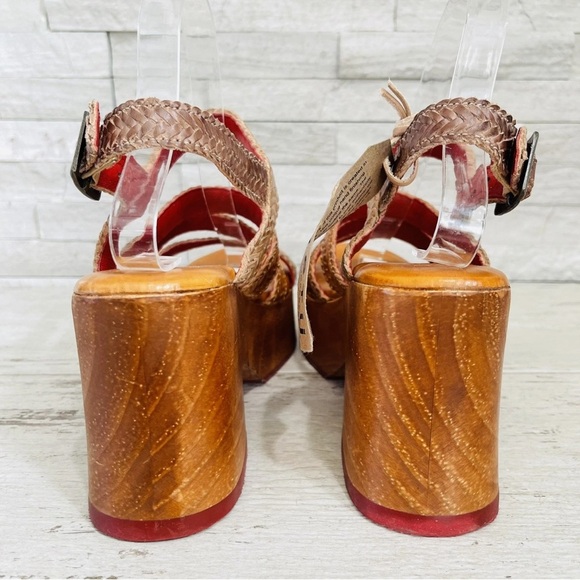 Bed Stu Women’s Size 10 Voicing Braided Leather Platform Sandals Brown/Tan NEW - Picture 7 of 13